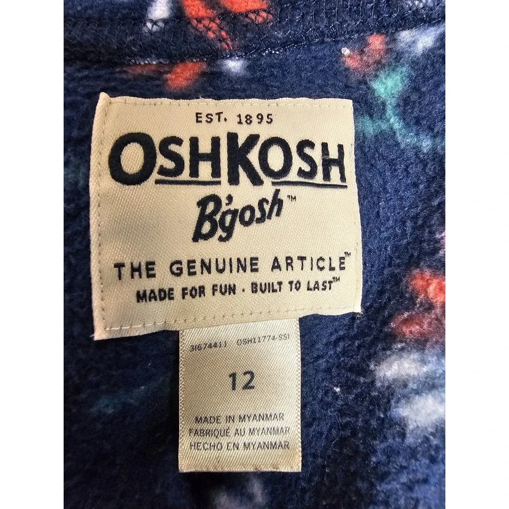 Osh Kosh B Gosh fleece jacket-navy‎ with flowers-girls size 12
